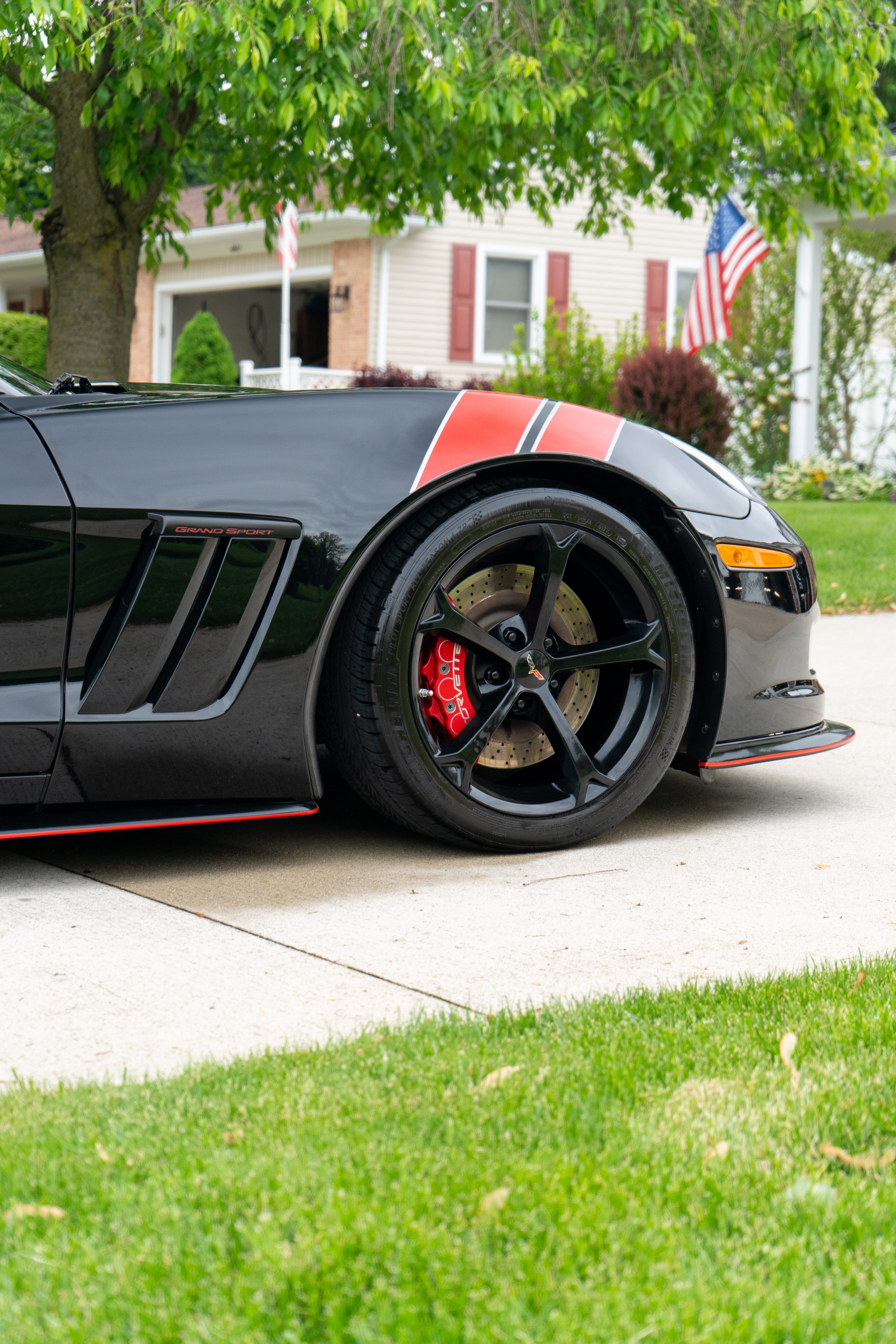 Black Chevrolet Corvette with System X ceramic coating, rear detail