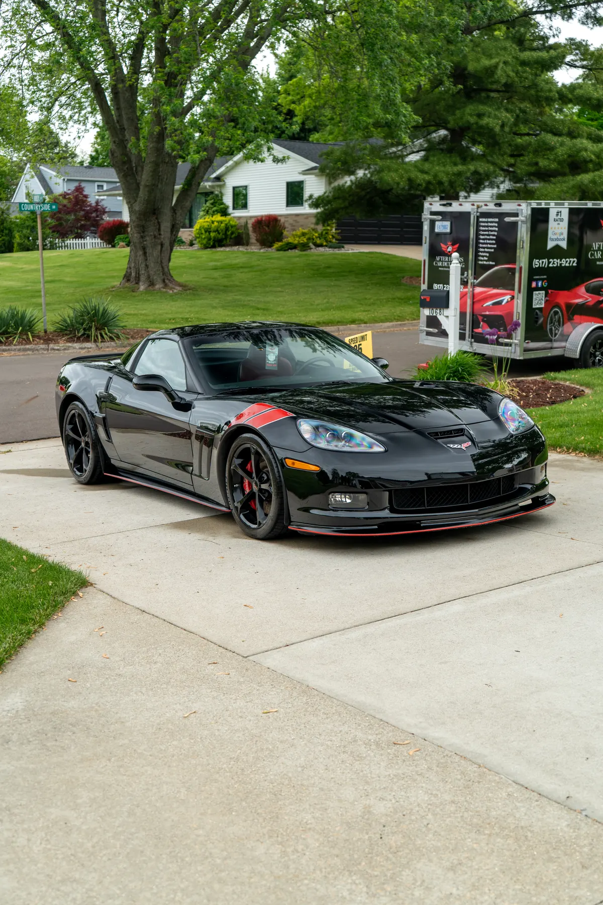 Black Corvette after ceramic coating